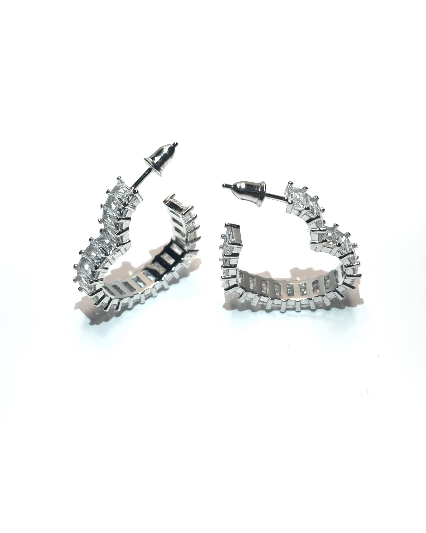 925 Silber Zirkonia Herz Ohrstecker