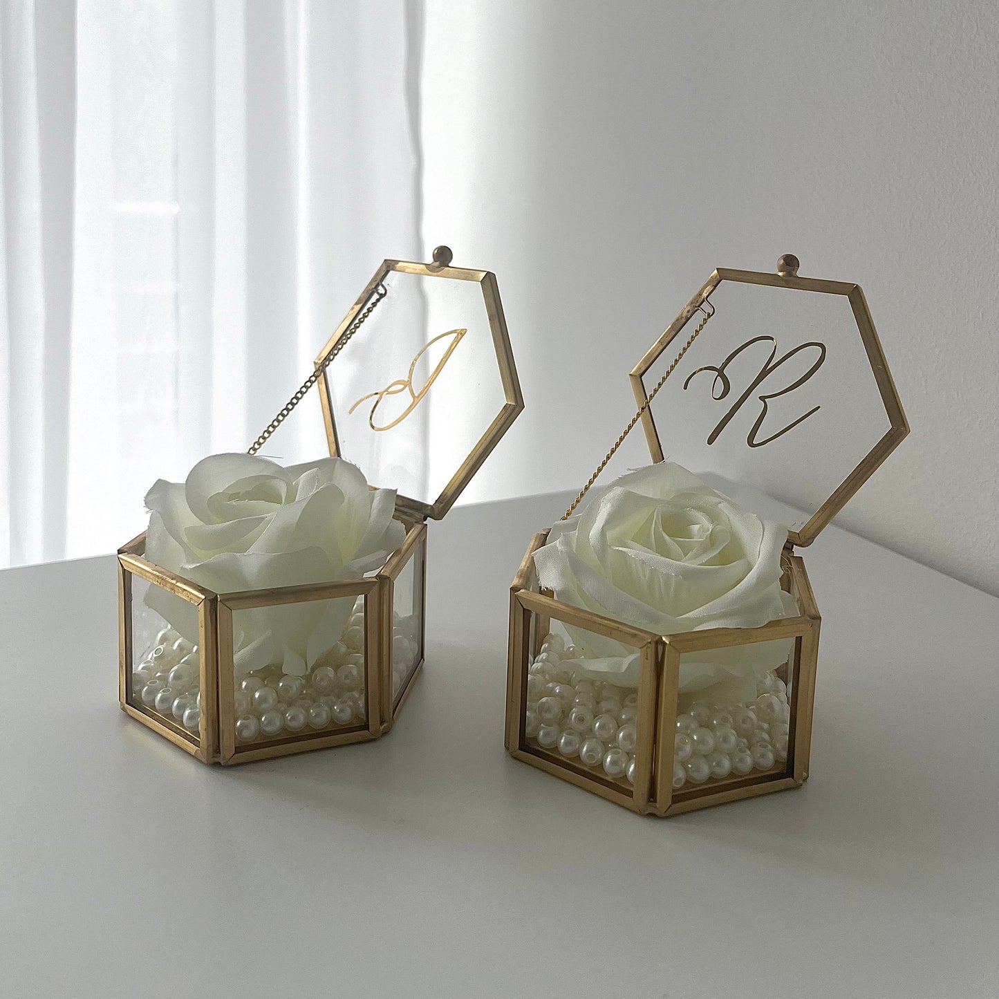 Personalisierte Ringbox | Ringträger Box | Glas-Ringbox