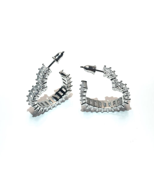 925 Silber Zirkonia Herz Ohrstecker