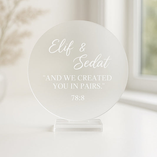 Personalisiertes Schild Kreisform Matt mit Halterung