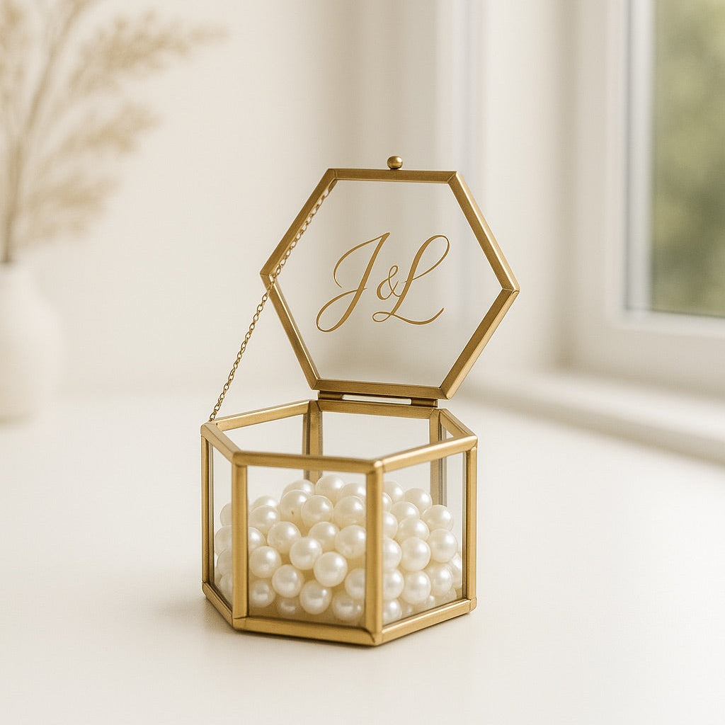 Personalisierte Ringbox | Ringträger Box | Glas-Ringbox
