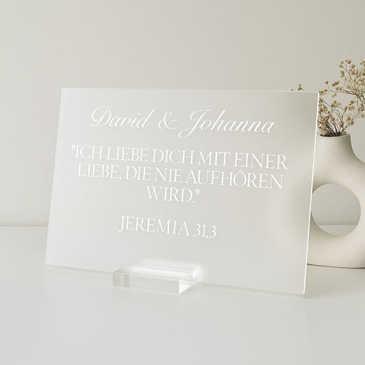 Personalisiertes Schild Eckform Matt mit Halterung