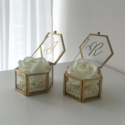 Personalisierte Ringbox | Ringträger Box | Glas-Ringbox