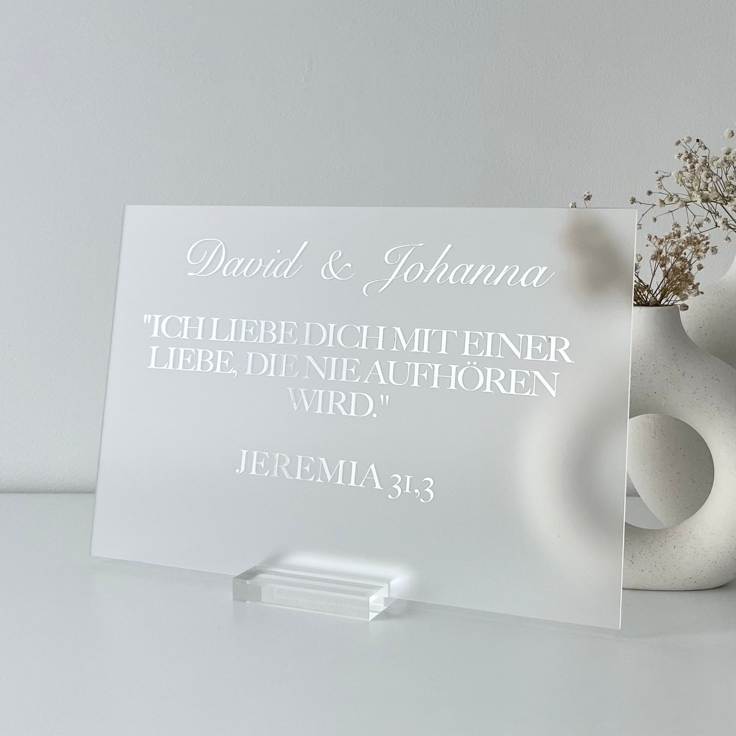 Personalisiertes Schild Eckform Matt mit Halterung