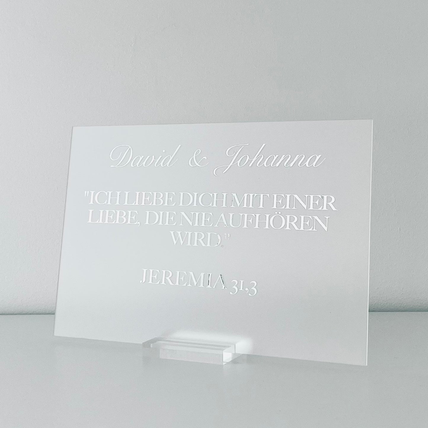 Personalisiertes Schild Eckform Matt mit Halterung