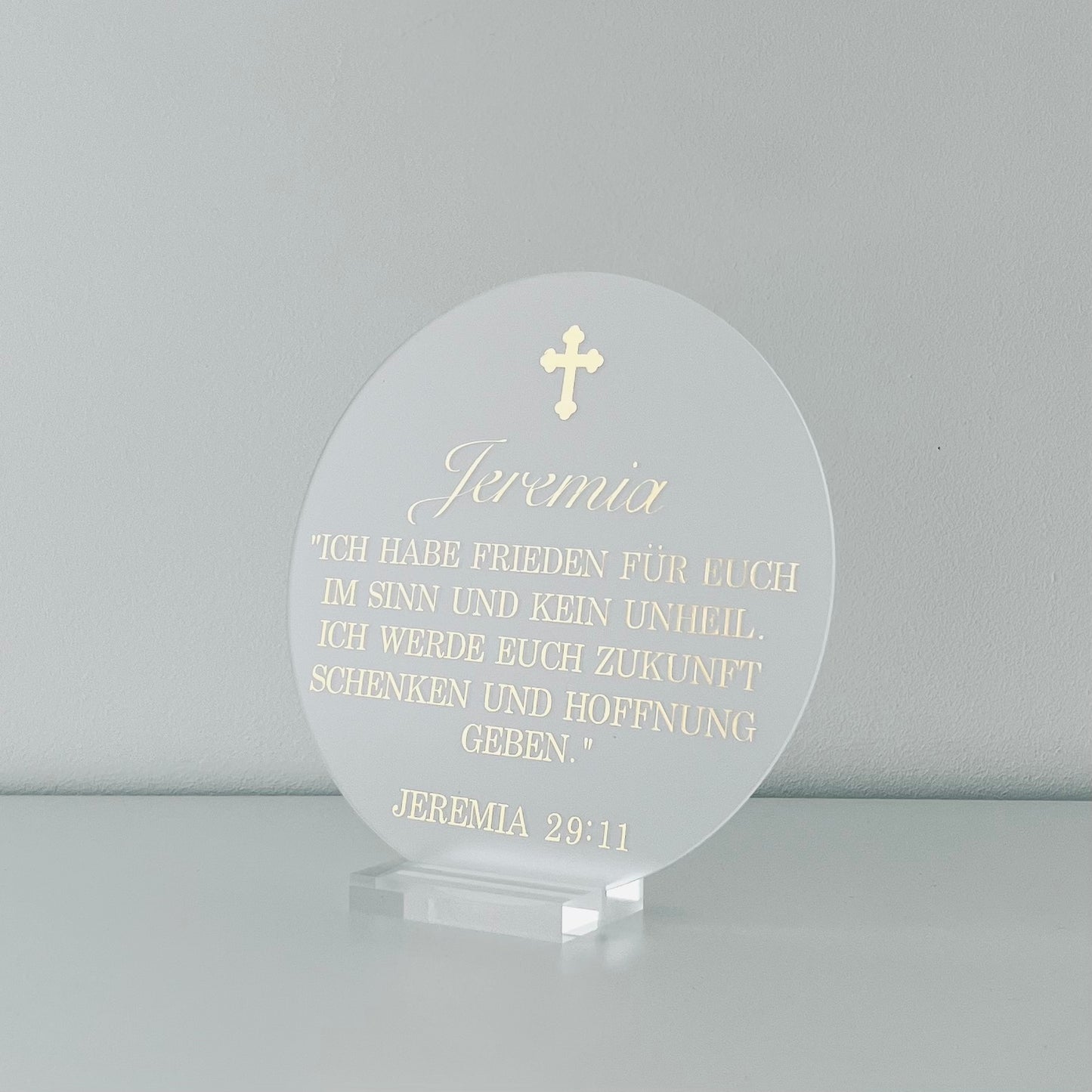 Personalisiertes Schild Kreisform Matt mit Halterung